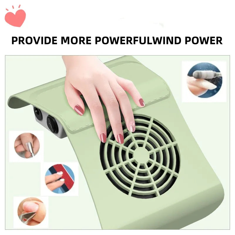 Aspirateur de poussière d’ongles vert