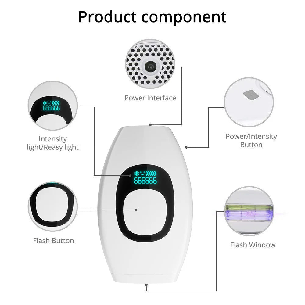 Épilateur à lumière pulsée IPL blanc